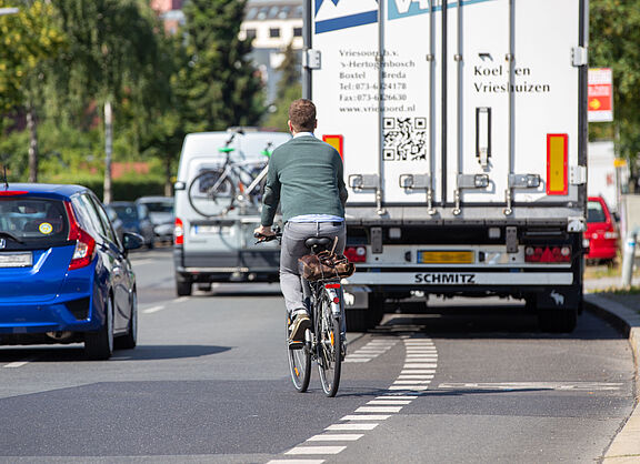 Zugeparkter Radweg