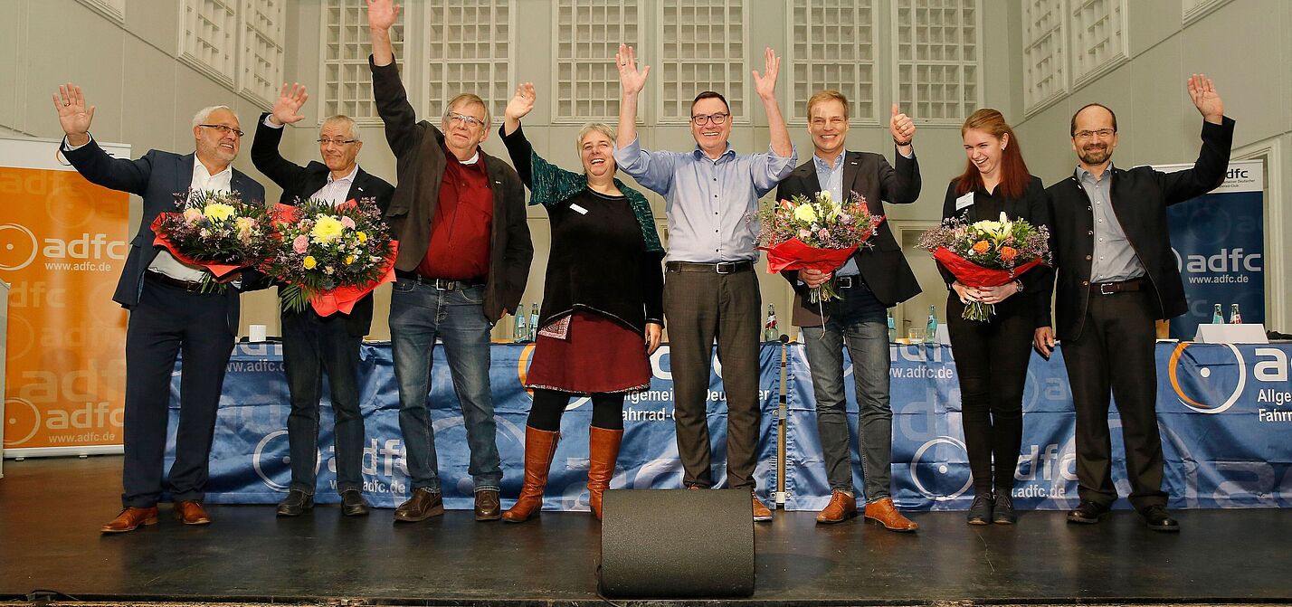 ADFC Bundeshauptversammlung 2018 in Darmstadt;
Neue Vorstandsmitglieder nach der Wahl vom 11.11.2018
